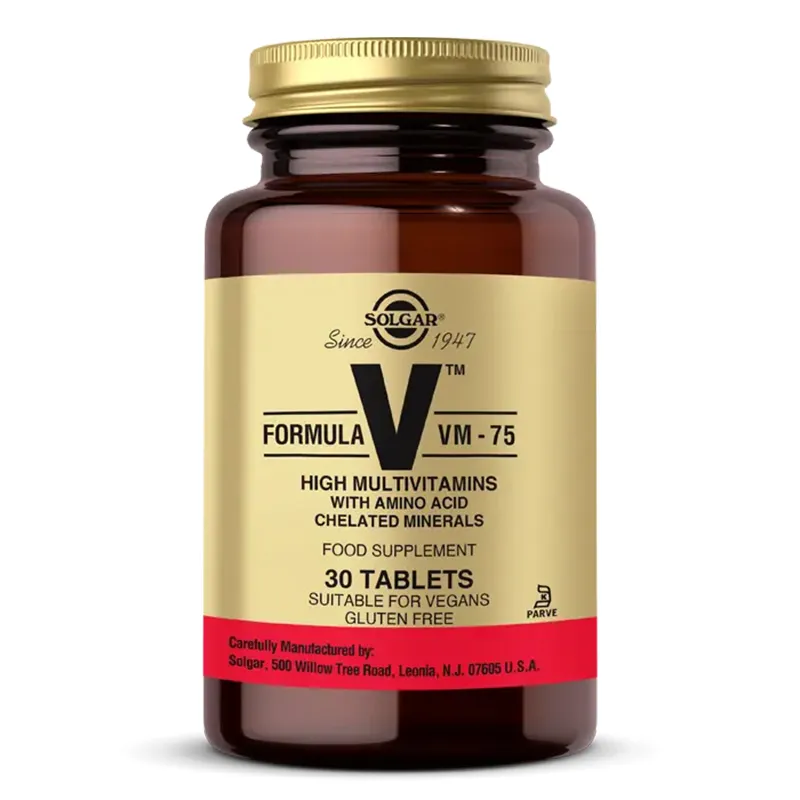 Solgar Formula VM-75 Multivitamin ve Mineral Takviye Edici Gıda 30 Tablet