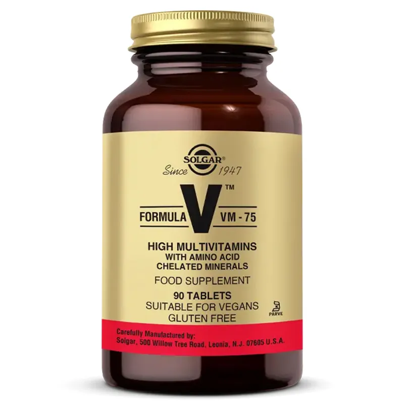 Solgar Formula VM-75 Multivitamin ve Mineral Takviye Edici Gıda 90 Tablet