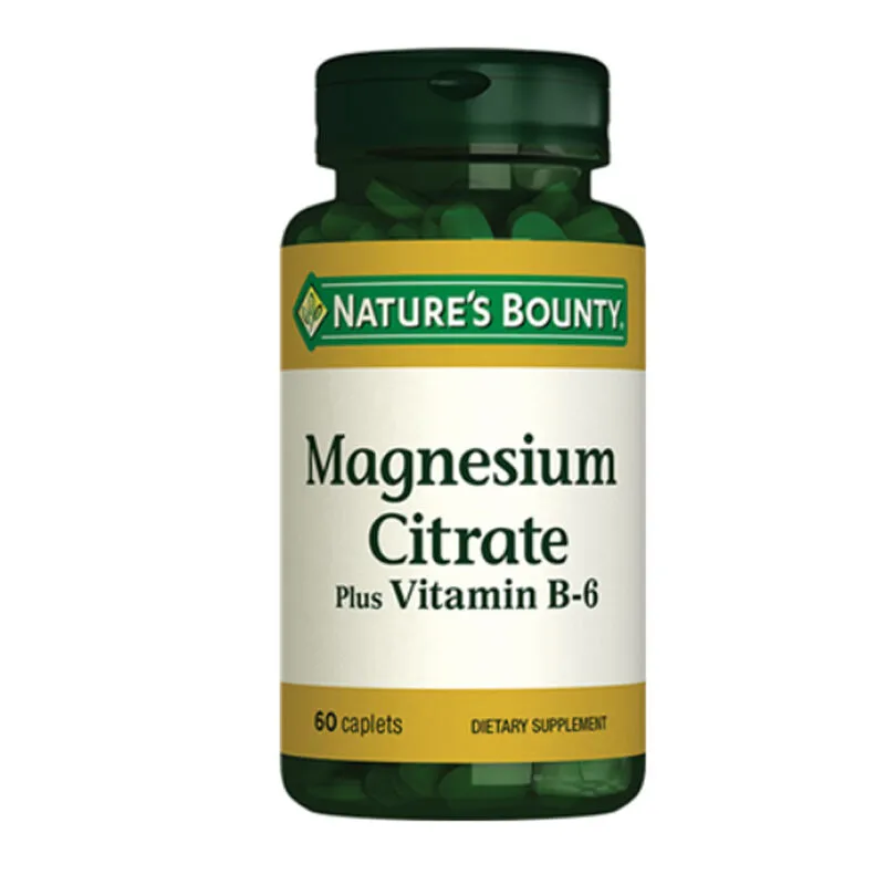 Natures Bounty Magnesium Citrate with Vitamin B6 Takviye Edici Gıda 60 Kaplet