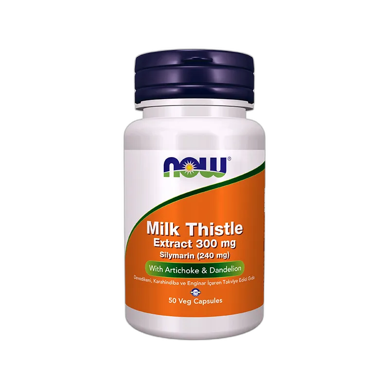 Now Milk Thistle Extract 300 mg Silymarin (240 mg) With Artichoke Dandelion 50 Kapsül