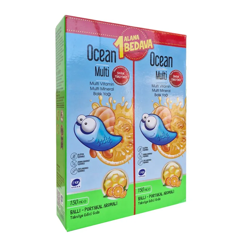 Orzax Ocean Multi Şurup 150 ml - Ballı Portakallı - 1 ALANA 1 BEDAVA