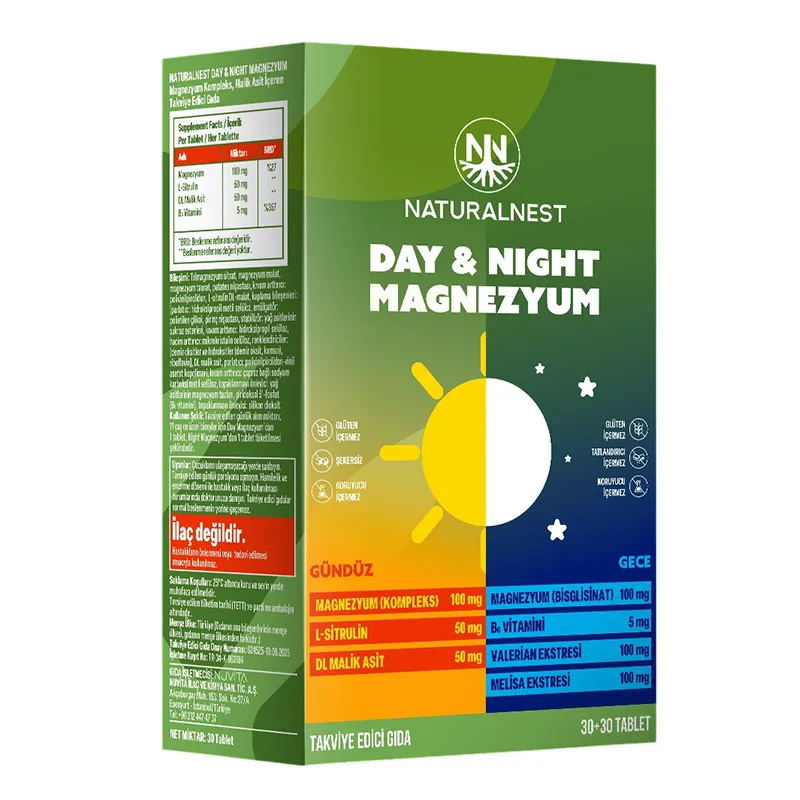 Naturalnest Day Night Magnezyum Takviye Edici Gıda