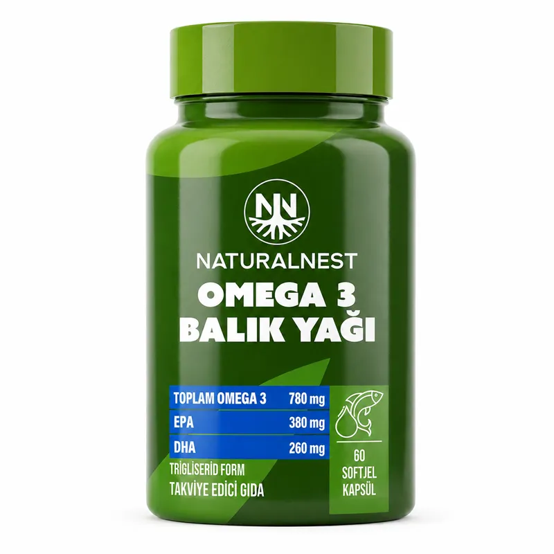 Naturalnest Omega 3 Balık Yağı Takviye Edici Gıda 60 Yumuşak Kapsül