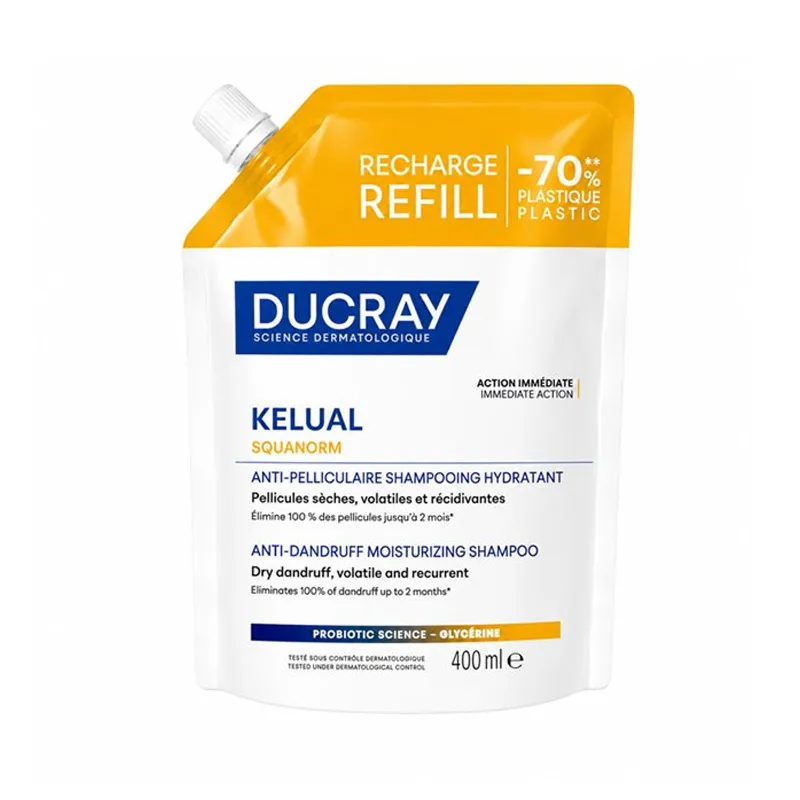 Ducray Kelual Squanorm Kuru Saçlar İçin Kepek Karşıtı Şampuan 400 ml - Refill