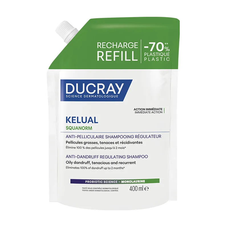 Ducray Kelual Squanorm Yağlı Saçlar için Kepek Karşıtı Şampuan 400 ml - Refill
