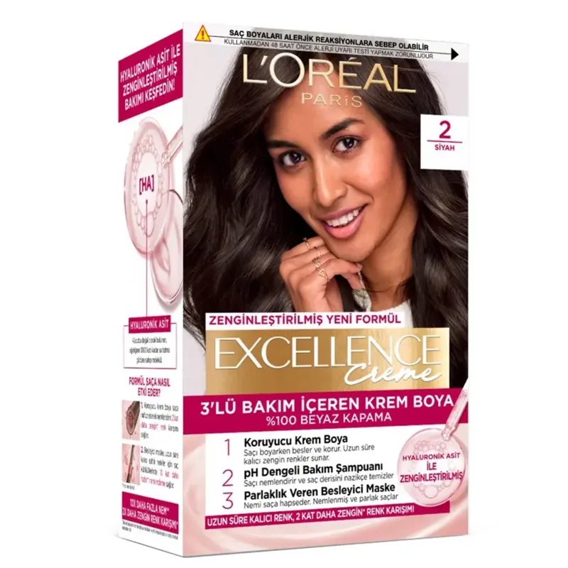 Loreal Paris Excellence Creme Saç Boyası 2 - Siyah