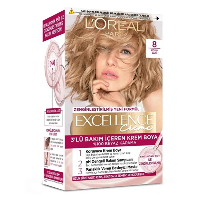 Loreal Paris Excellence Creme Saç Boyası 8 - Koyu Sarı