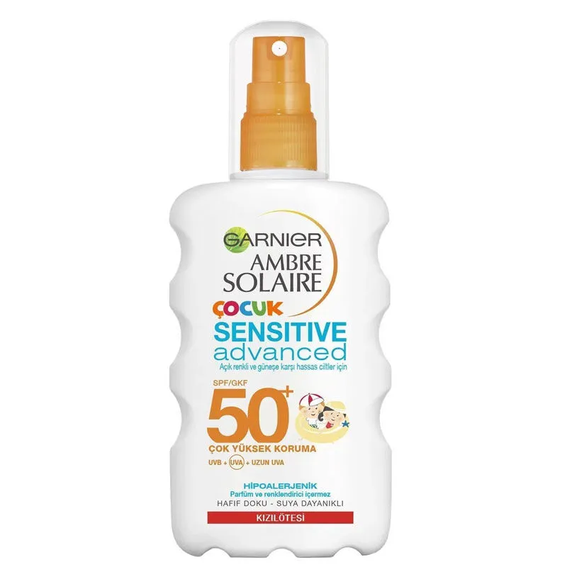 Garnier Ambre Solaire Kids Sensitive Advanced SPF 50 + Çocuk Güneş Spreyi 200ml
