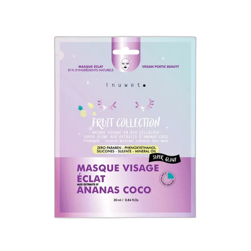 Inuwet Meyve Serisi Nemlendirici Yüz Maskesi Ananas Hindistan Cevizi 30 ml