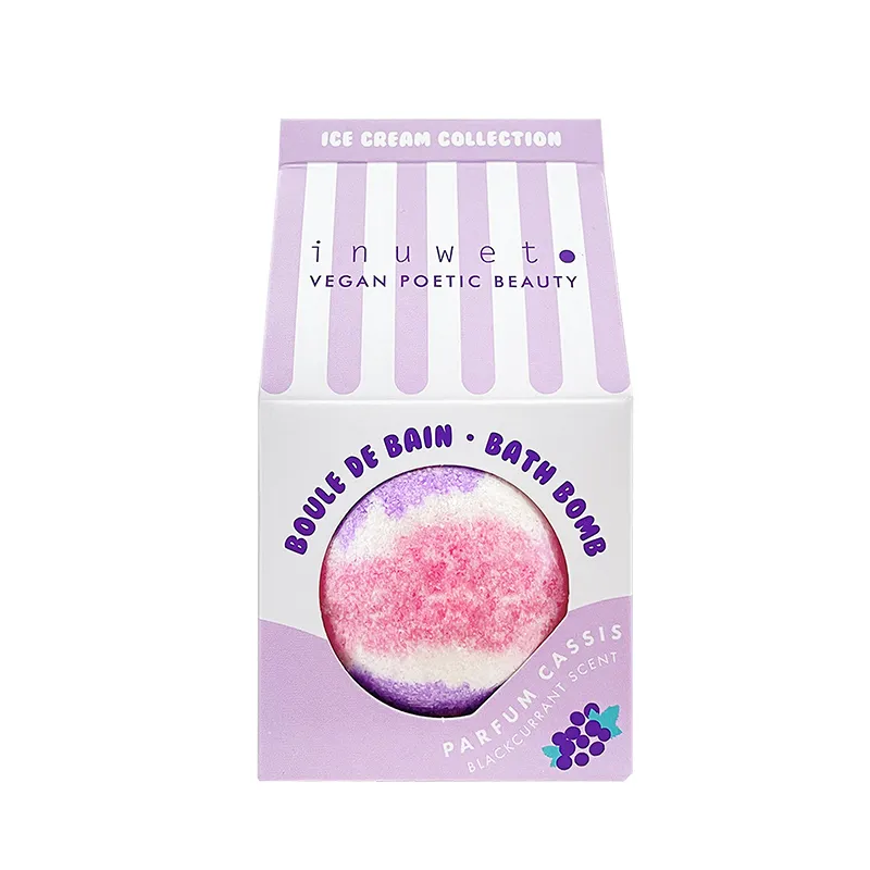 Inuwet Bath Bomb Icecream Blackcurrant Icecream Banyo Topu Siyah Frenk Üzümü 120 g