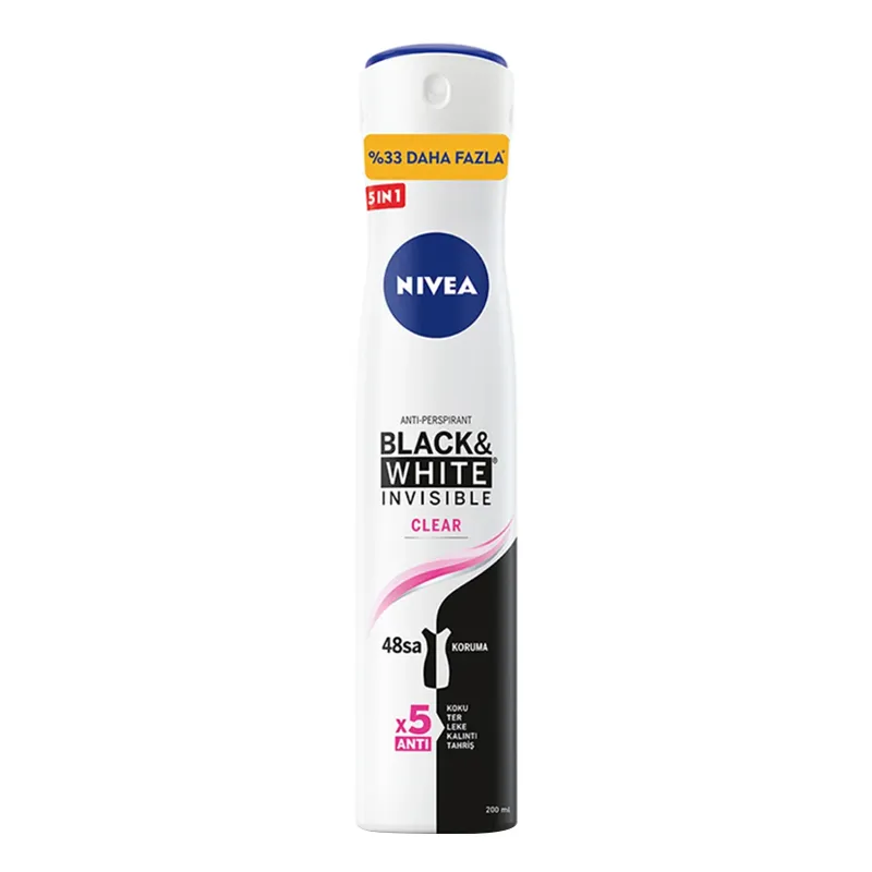 Nivea Black And White Invisible Clear Woman Deodorant 200 ml