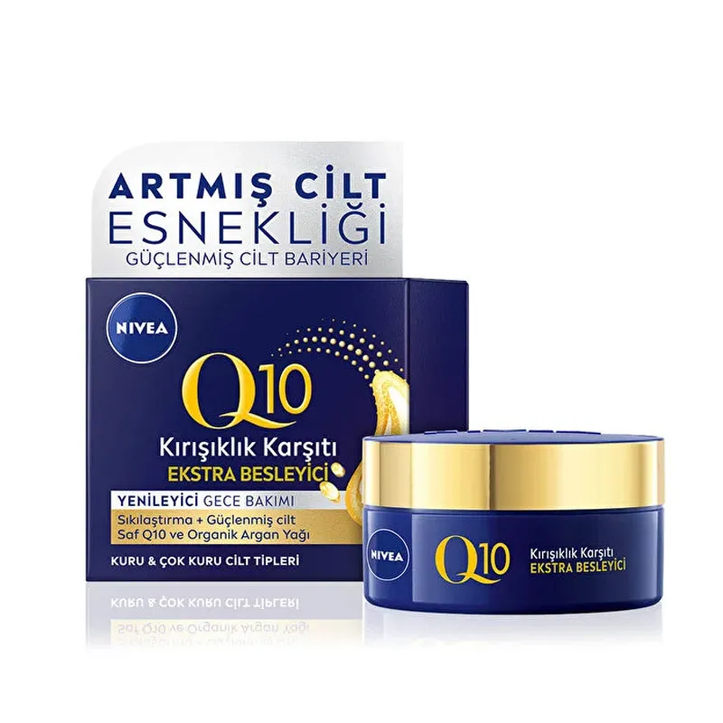 Nivea Q10 Kırışıklık Karşıtı Ekstra Besleyici Gece Bakım Kremi 50 ml