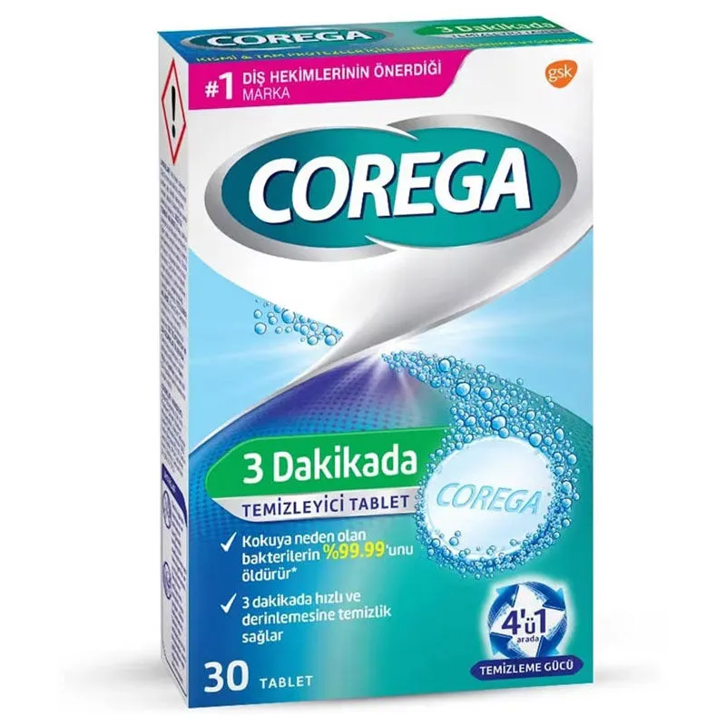 Corega Diş Protezi Temizleyici Tablet (30 Tablet)