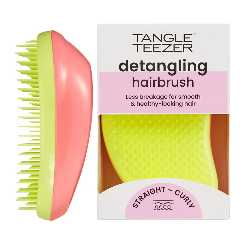 Tangle Teezer Original Salmon Pink Yellow Düz ve Kıvırcık Saçlar için Saç Fırçası-Tarak