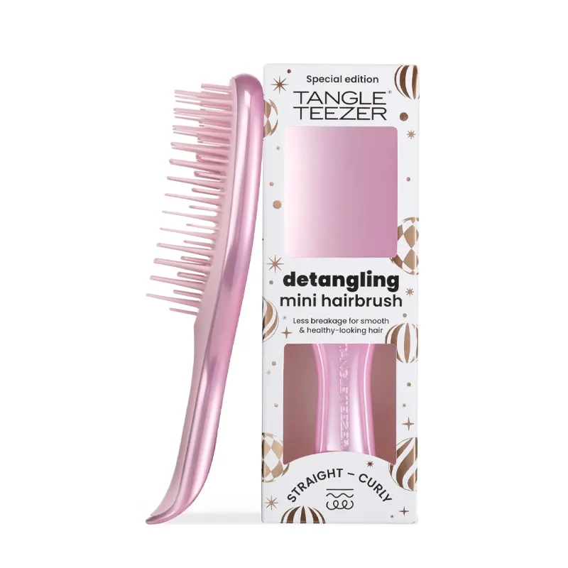 Tangle Teezer Mini Ultimate Detangler Satin Pink Chrome Saç Fırçası-Tarak Mini Boy