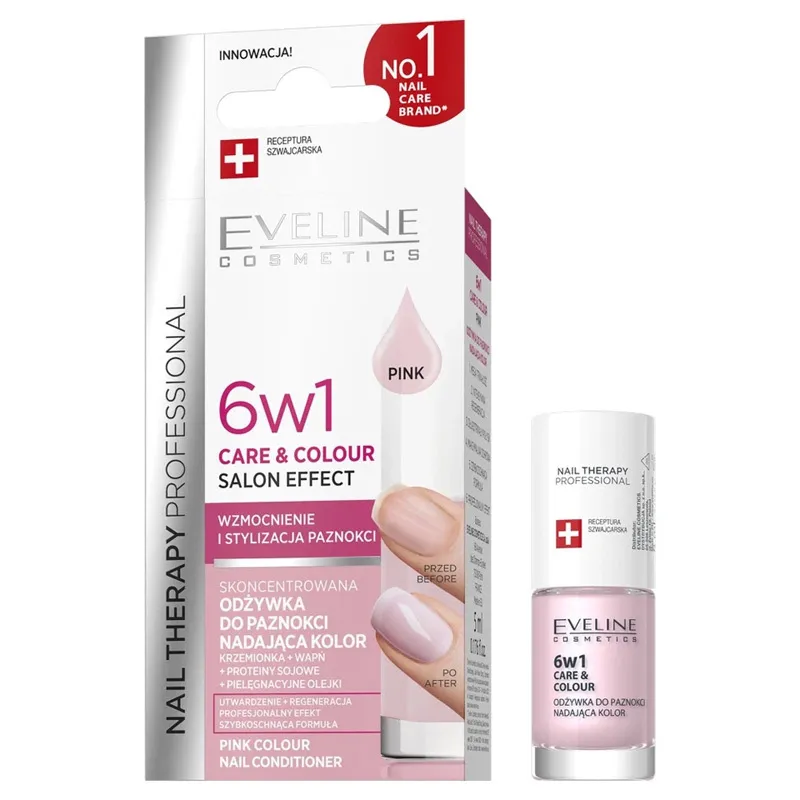 Eveline Cosmetics 6w1 Care&Colour Salon Effect 5 ml - Pink