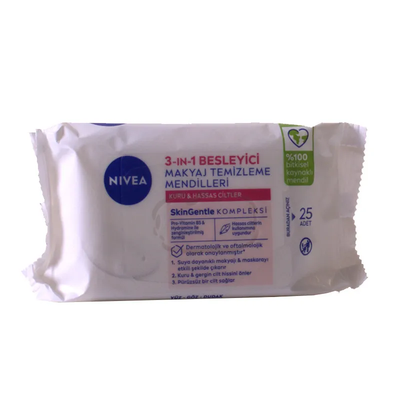 Nivea 3in1 Besleyici Makyaj Temizleme Mendilleri (Kuru Hassas Ciltler) 25 Adet