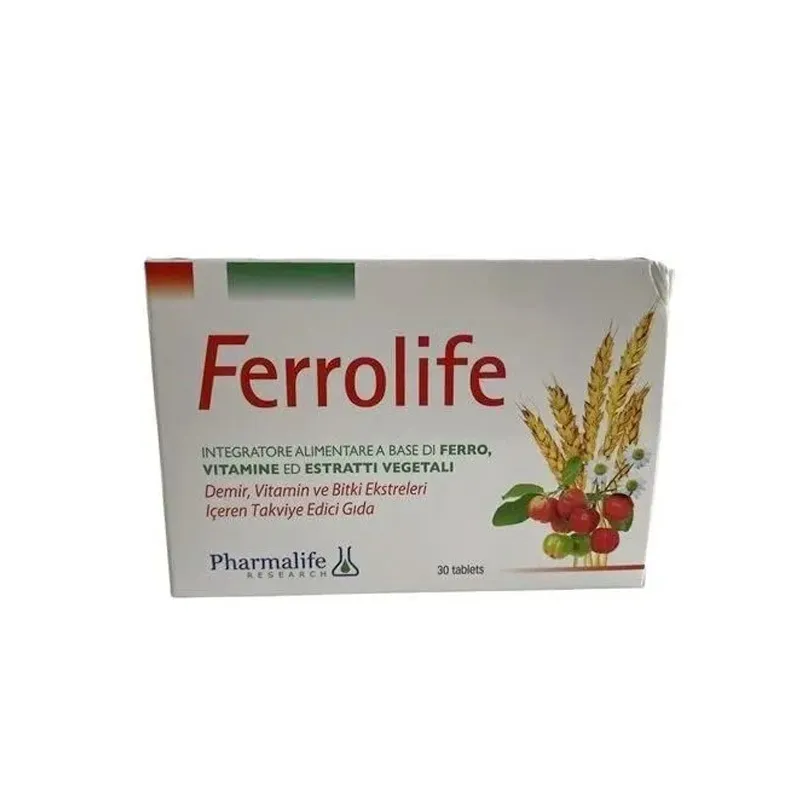 Pharmalife Ferrolife Demir, Vitamin ve Bitki Ekstreleri İçeren Takviye Edici Gıda 30 Tablet