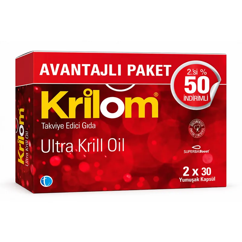 Krilom Ultra Krill Yağı İçeren Takviye Edici Gıda 2X30 Yumuşak Kapsül
