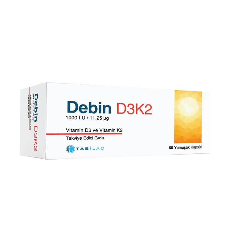 Debin D3K2 Takviye Edici Gıda 60 Yumuşak Kapsül