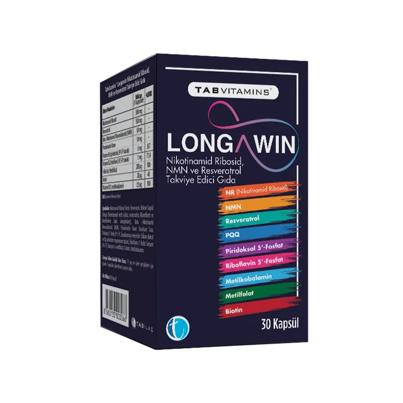 Tab Vitamins Longawin Nikotinamid Ribosid, NMN ve Resveratrol İçeren Takviye Edici Gıda 30 Kapsül
