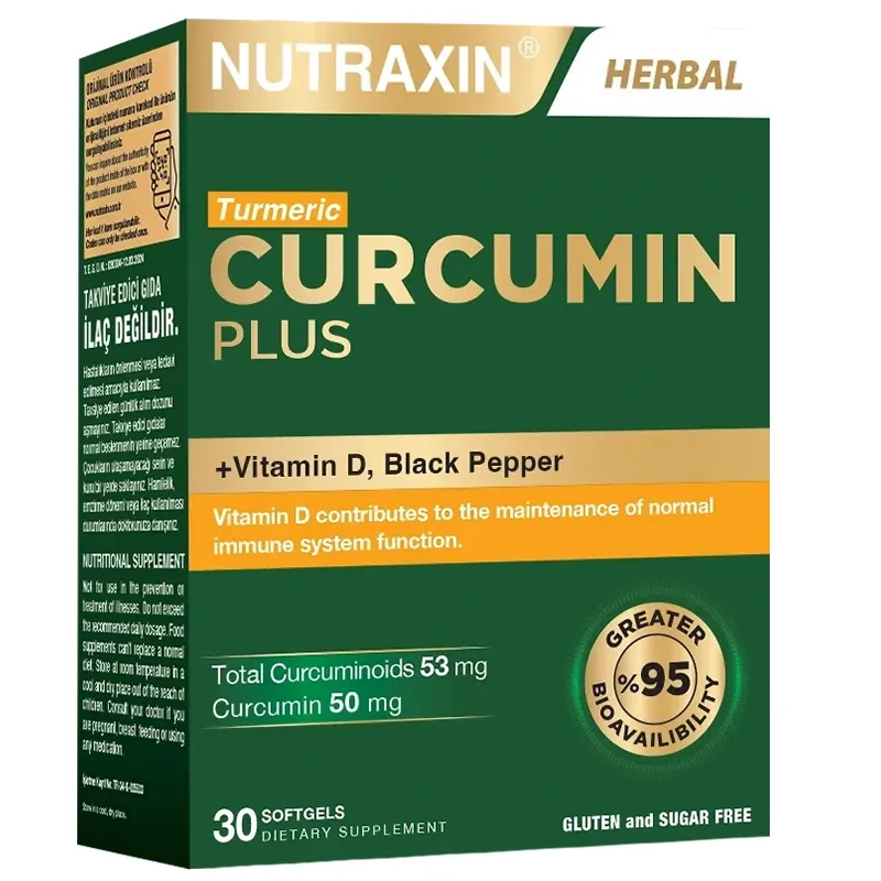 Nutraxin Curcumin Plus Takviye Edici Gıda 30 Yumuşak Kapsül