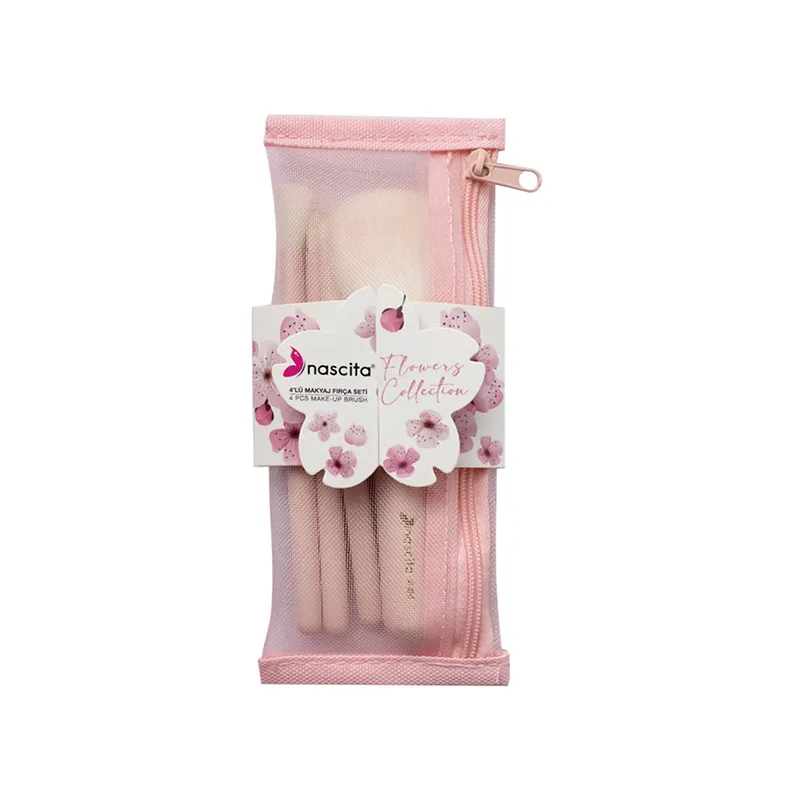 Nascita Flowers Collection 4 lü Makyaj Fırça Seti Pembe