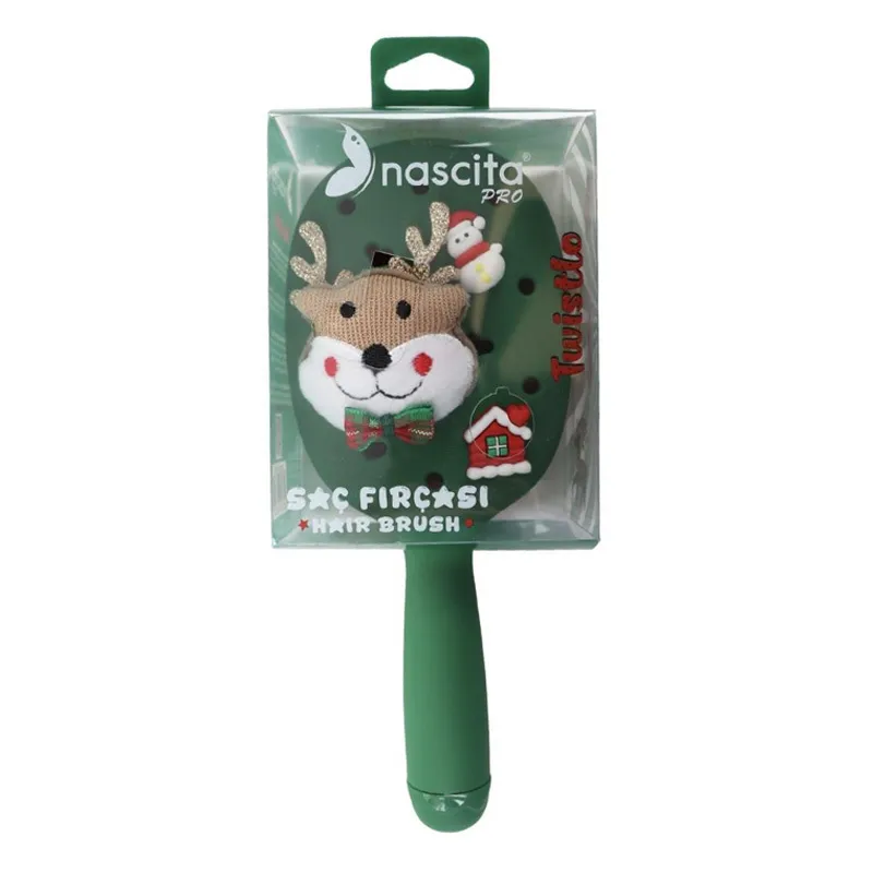 Nascita Twistlo Yılbaşı Temalı Saç Fırçası Yeşil 76