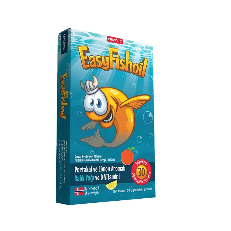 Easy Fish Oil Portakal ve Limon Aromalı Balık Yağı ve D Vitamini 30 Çiğnenebilir Form