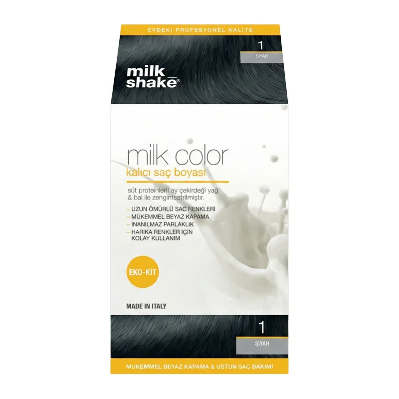 Milk Shake Milk Color Kalıcı Saç Boyası 1 Siyah EKO KİT