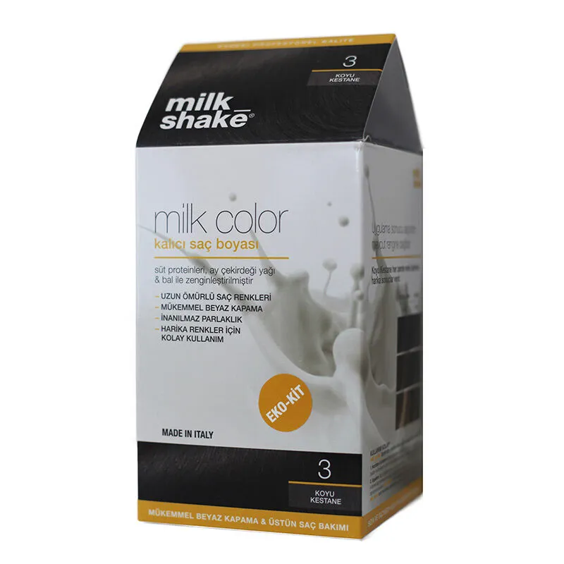 Milk Shake Milk Color Kalıcı Saç Boyası 3 - Koyu Kestane - EKO KİT