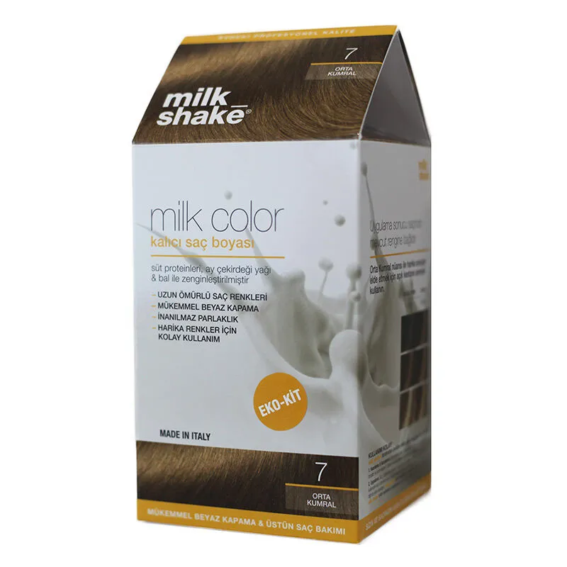 Milk Shake Milk Color Kalıcı Saç Boyası 7 - Orta Kumral - EKO KİT