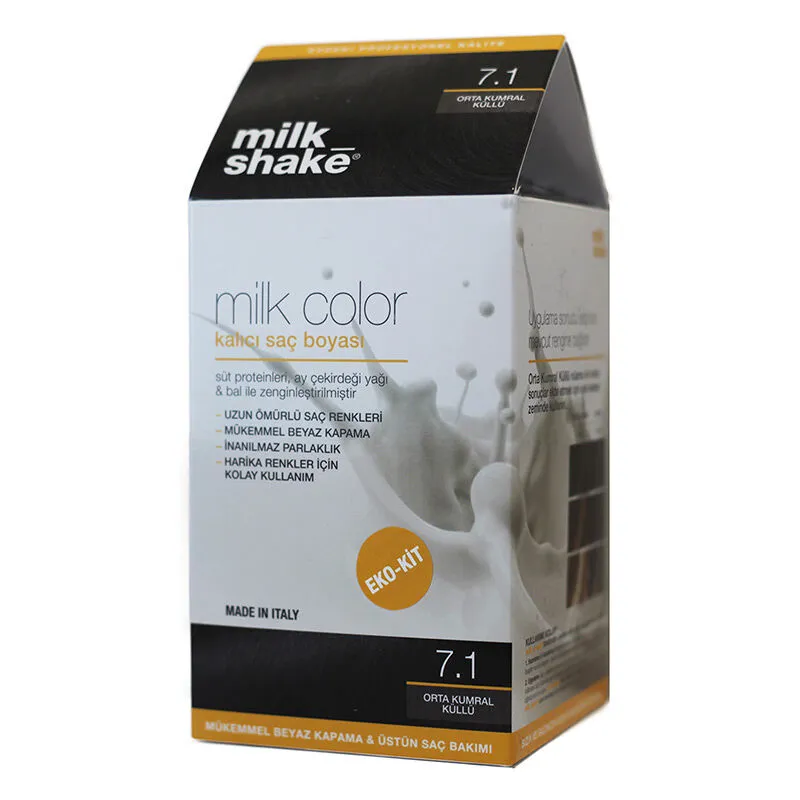 Milk Shake Milk Color Kalıcı Saç Boyası 7.1 - Orta Kumral Küllü - EKO KİT