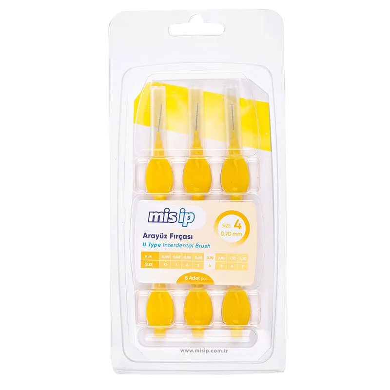 Mis İp U Tipi Arayüz Fırçaları 6 Adet - Size 4 - 0.70mm