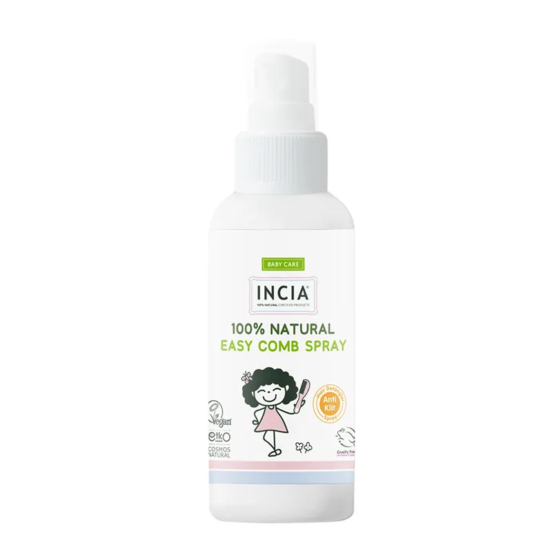Incia Doğal Kolay Tarama Spreyi Çocuklar İçin Nemlendirici Parlaklaklaştırıcı Anti-Klit 100ml