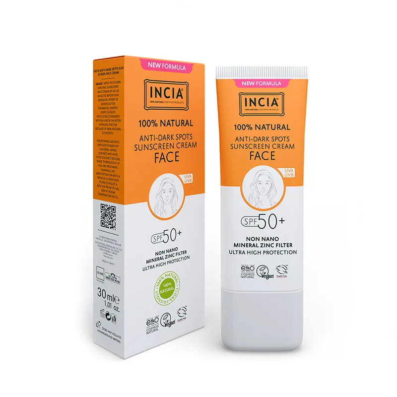 INCIA %100 Doğal Spf 50 Leke Karşıtı Yüz Kremi 30 ml