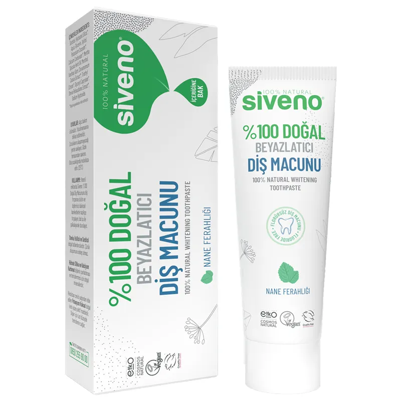 Siveno Doğal Diş Macunu Beyazlatıcı Nane Ferahlığı Florürsüz 65gr