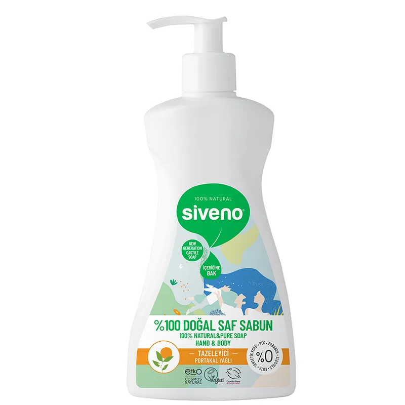 Siveno El ve Vücut İçin Portakal Yağlı Doğal Sıvı Sabun 300 ml