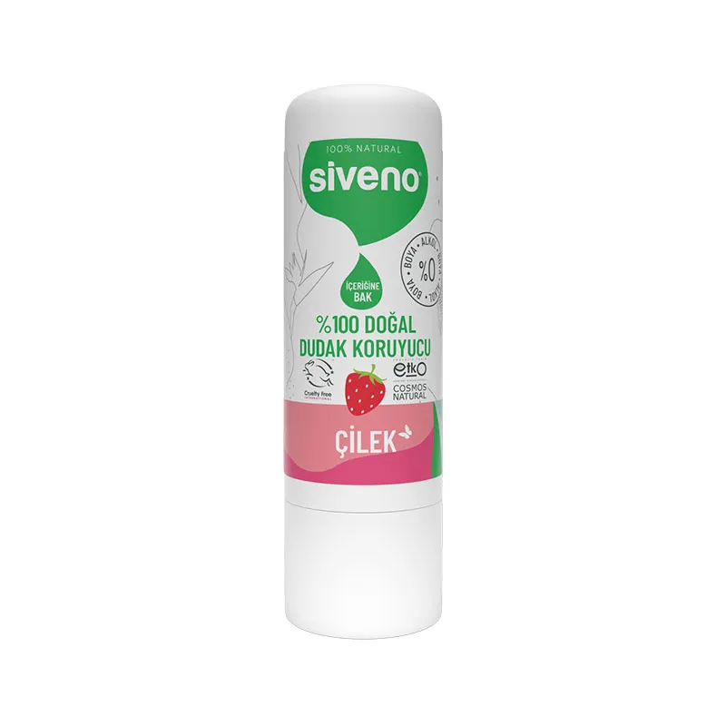 Siveno %100 Doğal Dudak Koruyucu Çilekli 6 gr