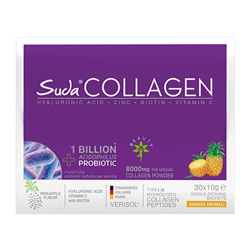 Suda Collagen Takviye Edici Gıda Ananas Aromalı 30 x 10 gr - Toz Saşe