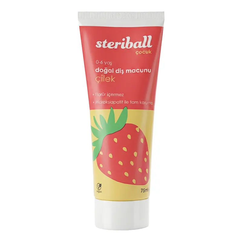 Steriball Çocuk Doğal Diş Macunu Çilek 75 ml