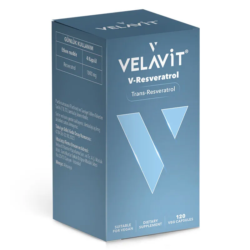 Velavit V-Resveratrol Takviye Edici Gıda 120 Kapsül