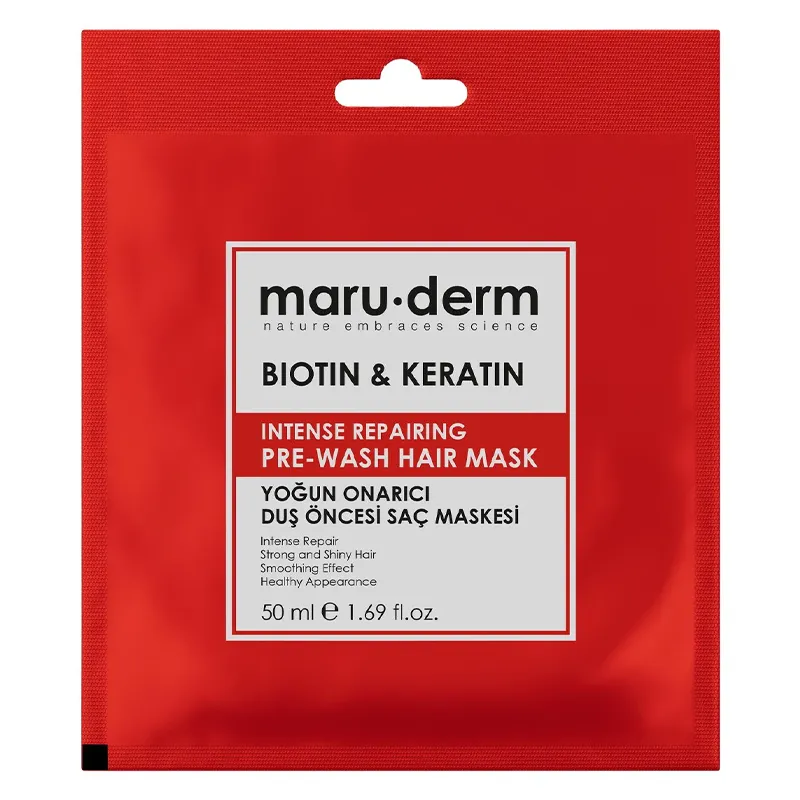 Maruderm Biotin and Keratin Intense Repairing Duş Öncesi Saç Maskesi 50 ml