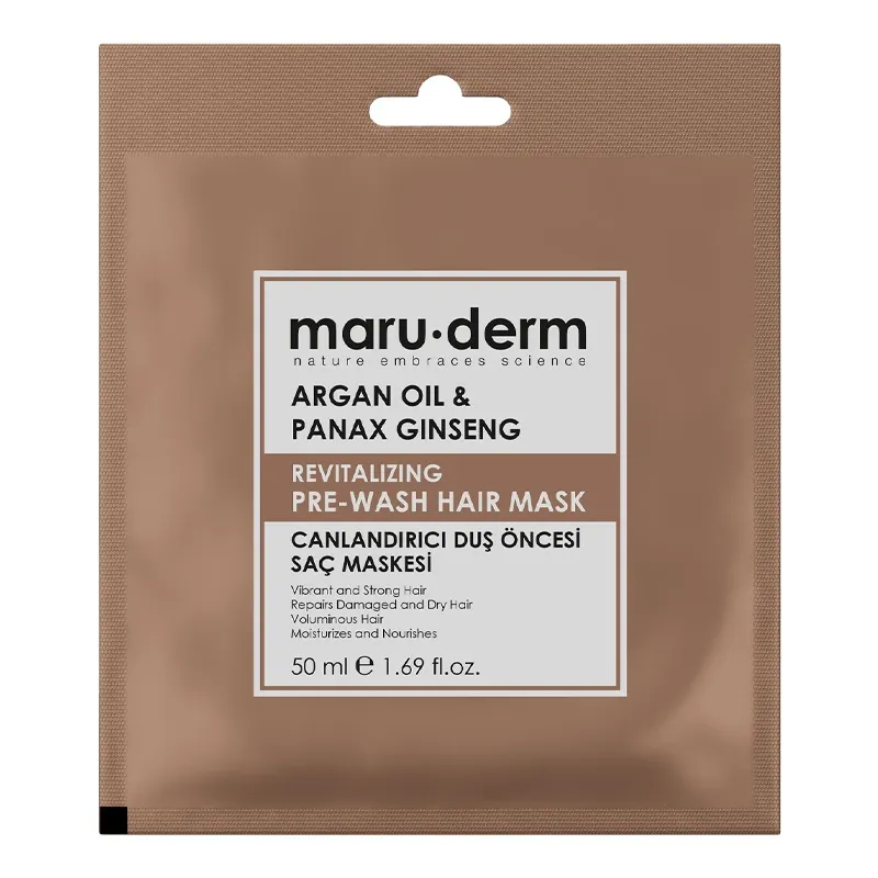 Maruderm Argan Oil and Panax Ginseng Revitalizing Duş Öncesi Saç Maskesi 50 ml