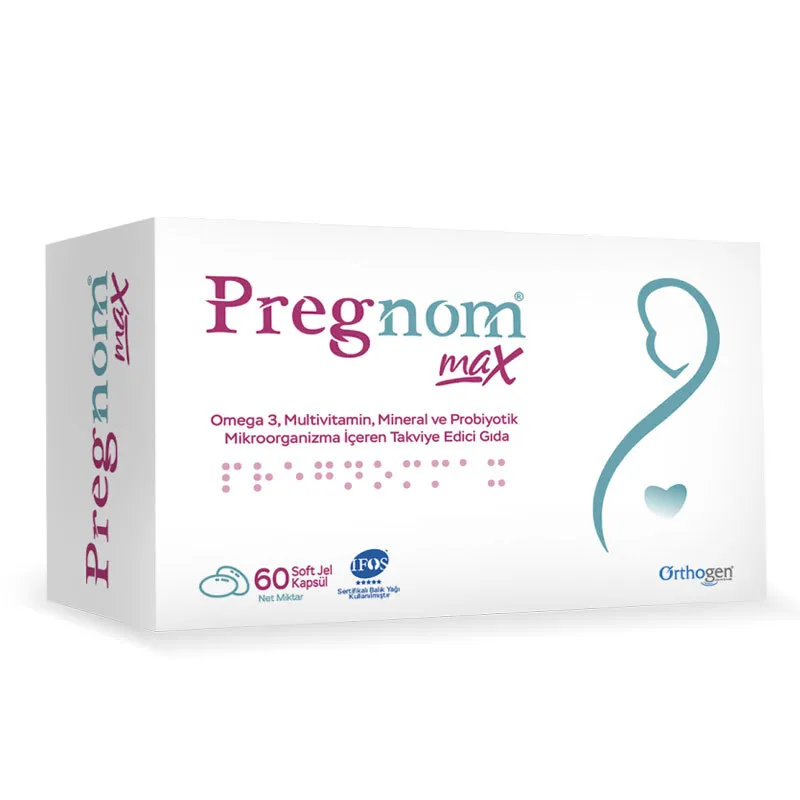 Orthogen Pregnom Max Takviye Edici Gıda 60 Yumuşak Kapsül
