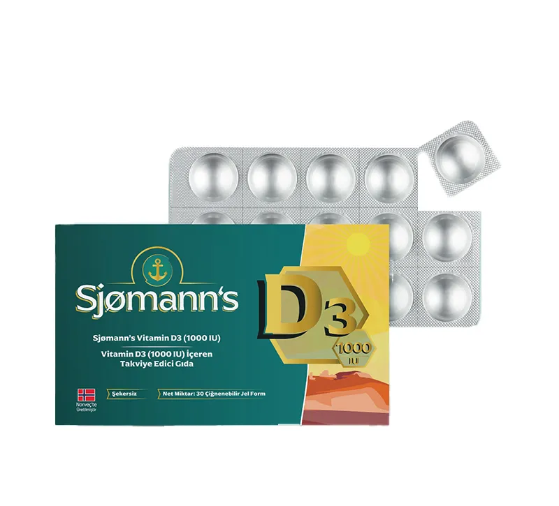 Sjomann’s Vitamin D3 1000 IU İçeren Takviye Edici Gıda 30 Adet Çiğnenebilir Jel Form