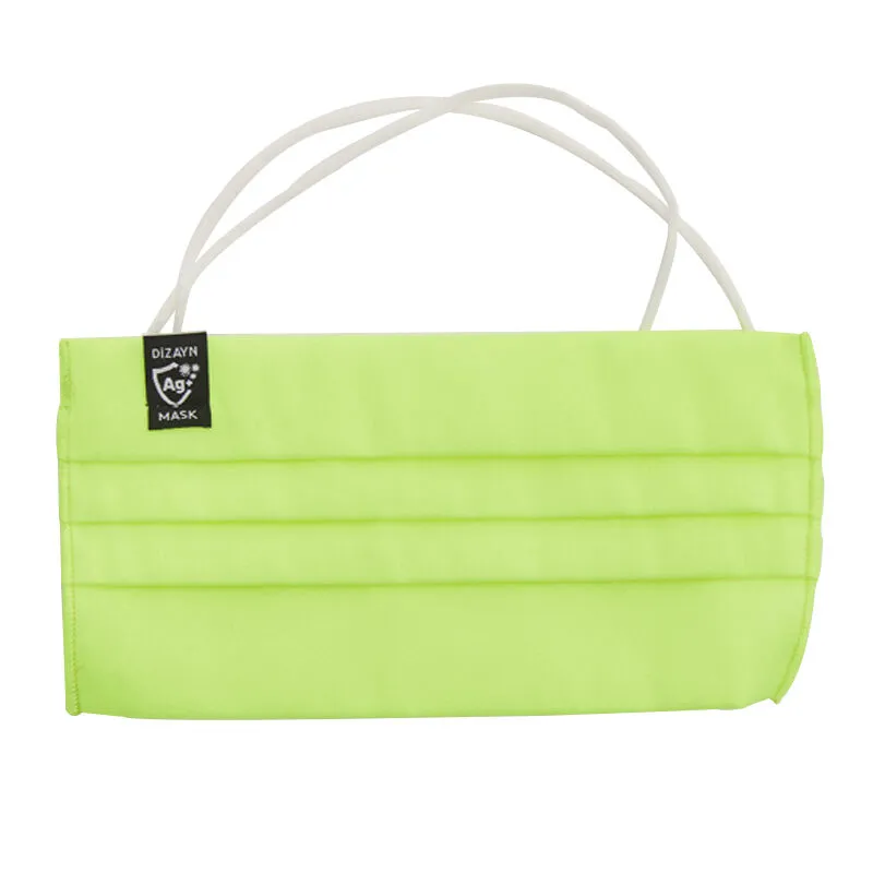 Dizaynmask Gümüş İyonlu Yıkanabilir Bez Maske - Neon Sarı M 5-10 Yaş