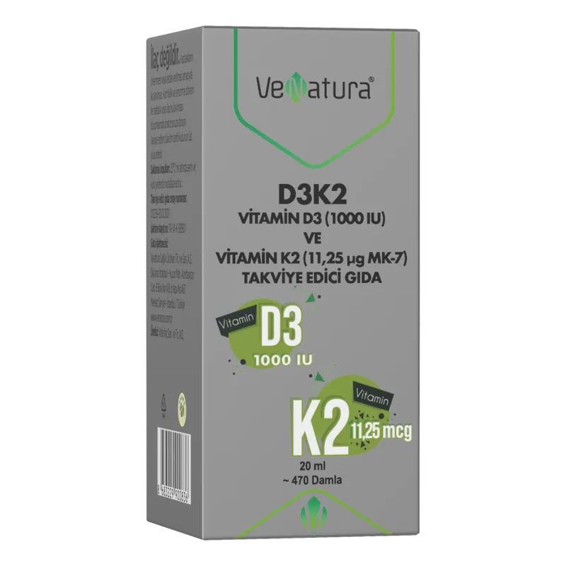 VeNatura D3K2 (11,25 mcg) Takviye Edici Gıda 20 ml