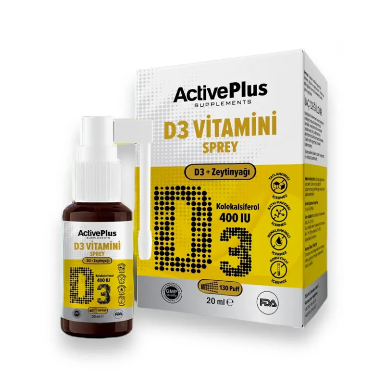 ActivePlus D3-400IU Sprey Takviye Edici Gıda 20 ml