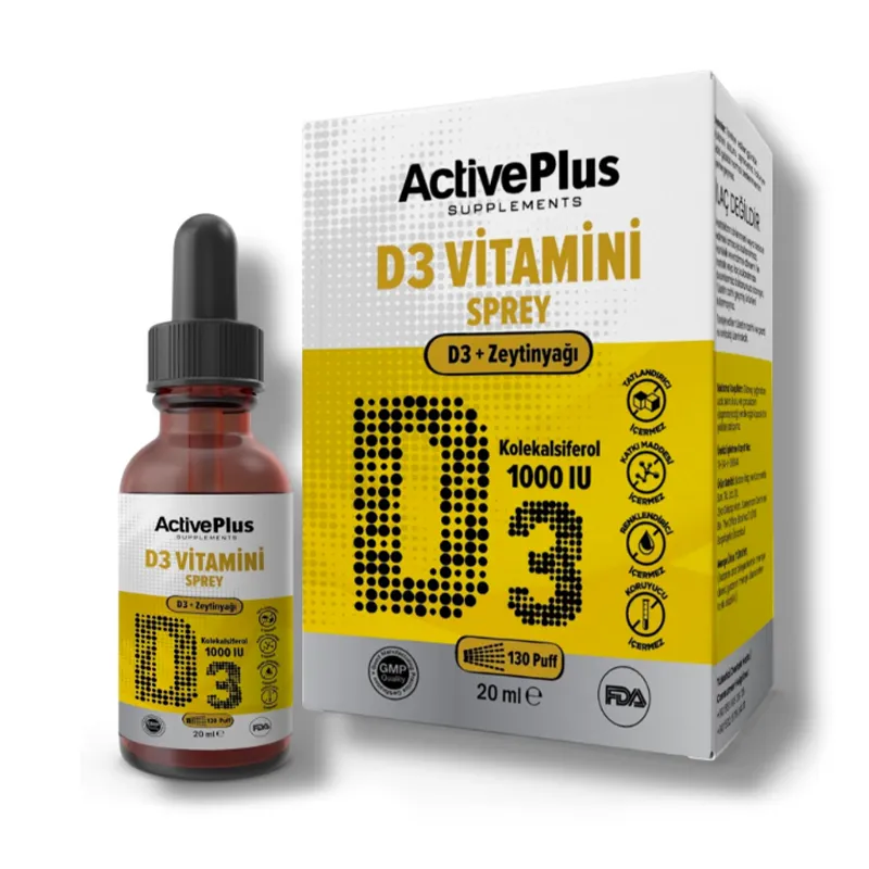 ActivePlus D3-1000IU Sprey Takviye Edici Gıda 20 ml